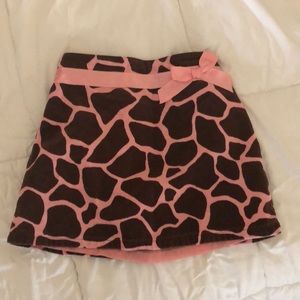 Gymboree Kids Pink and brown giraffe print skirt
